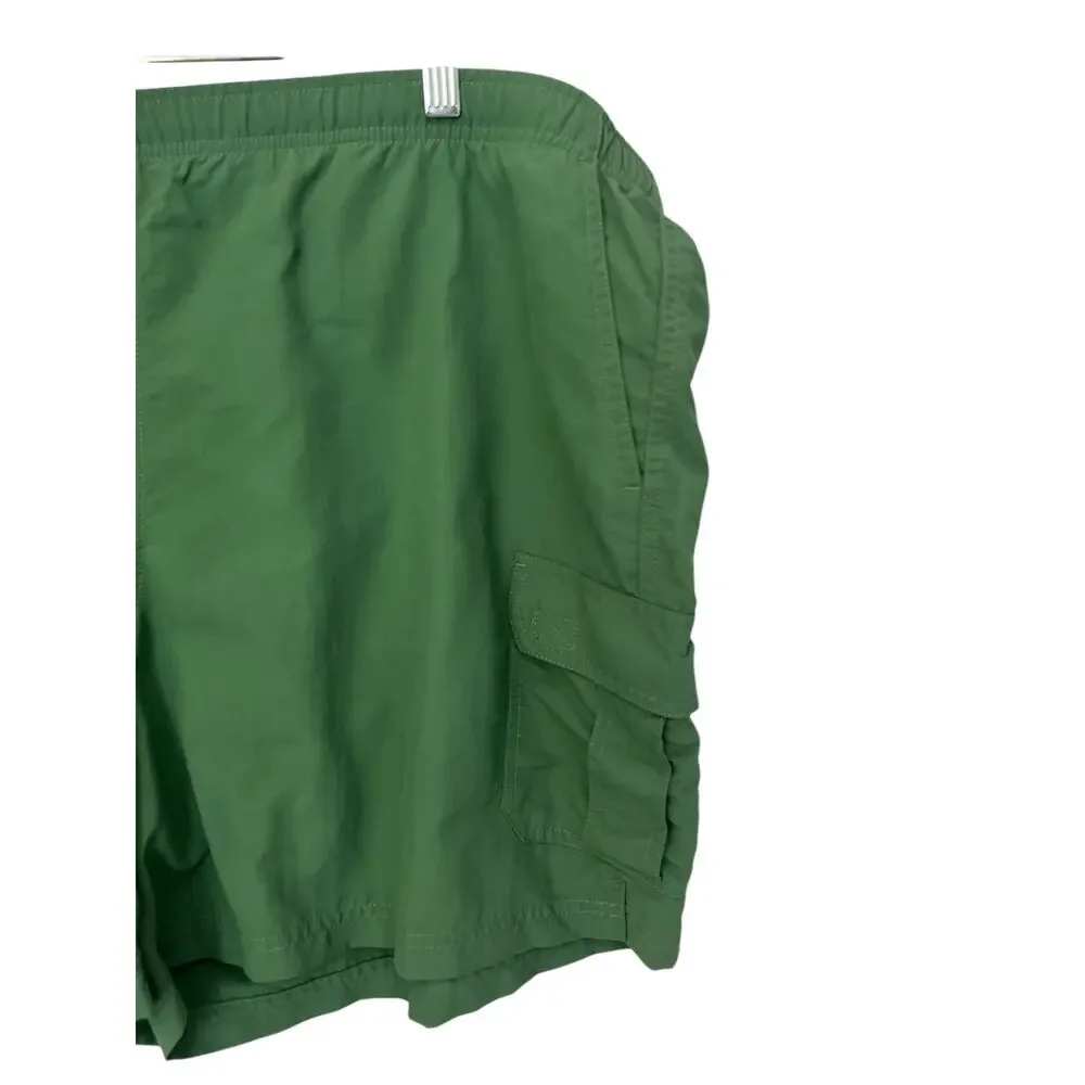 L.L. Bean Cargo Swim Trunks Green Lined Pockets Beach Pool Vacation Resort XL
